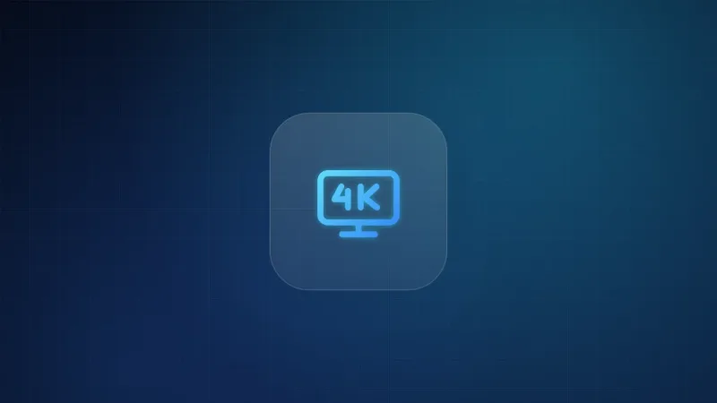 Illustration of a television screen displaying 4K ultra-high-definition content