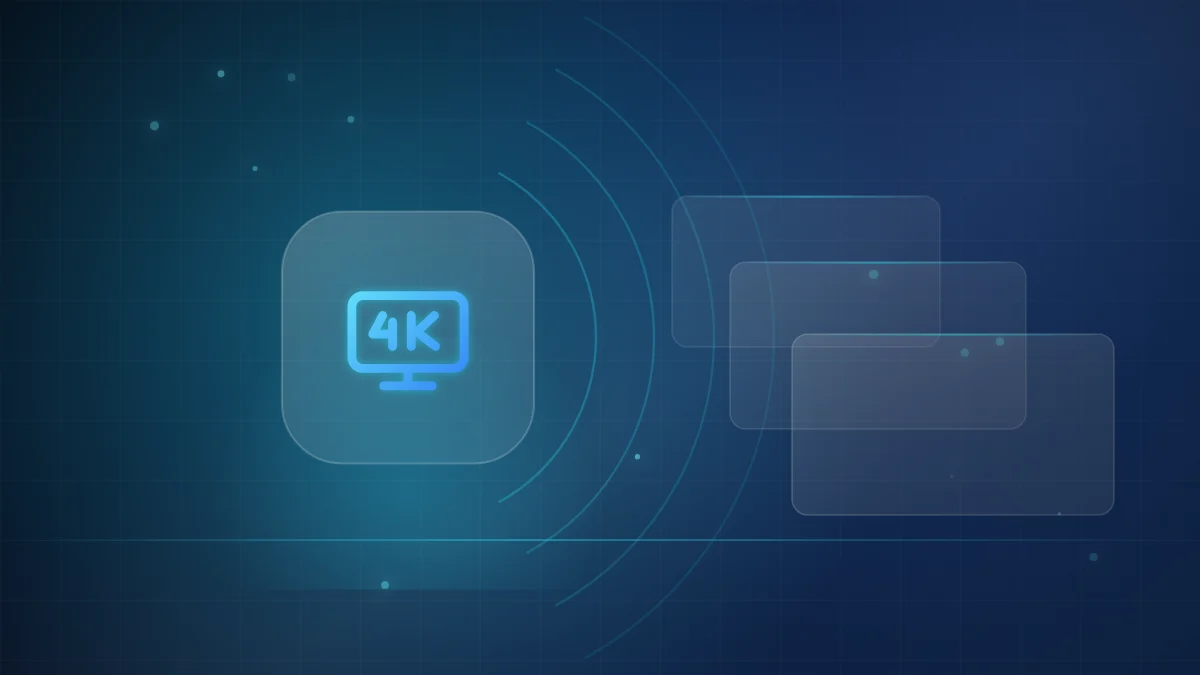 Illustration of a television screen displaying 4K ultra-high-definition content