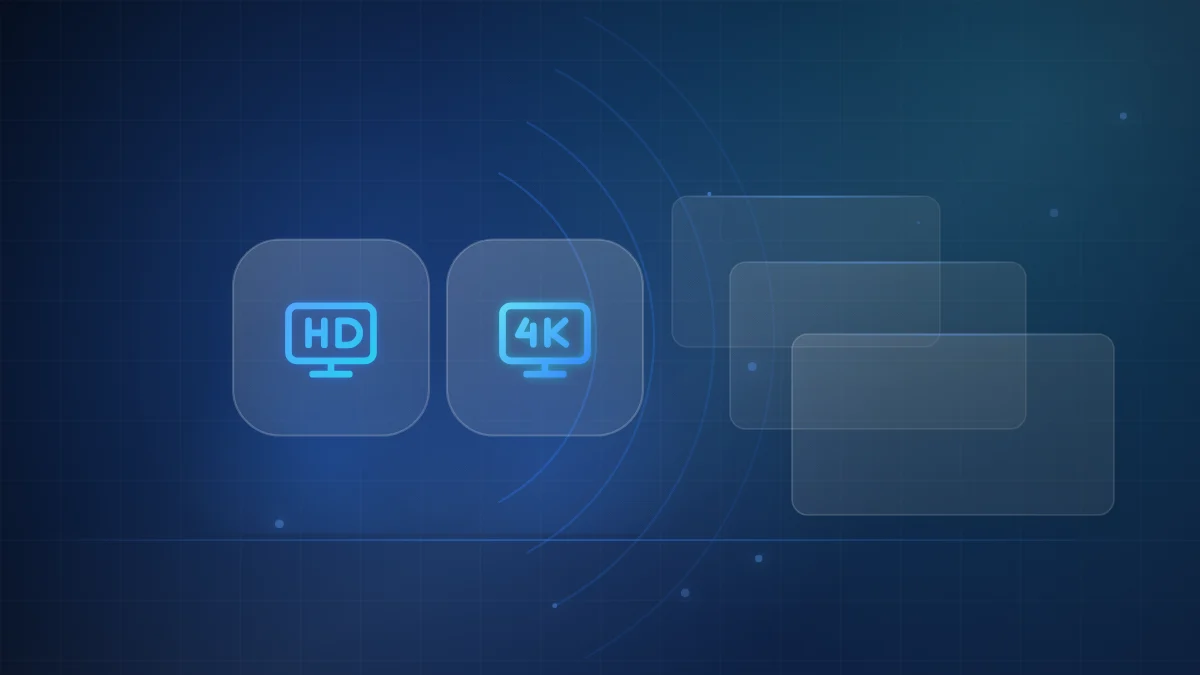 Illustration comparing an HD television screen with a 4K television screen
