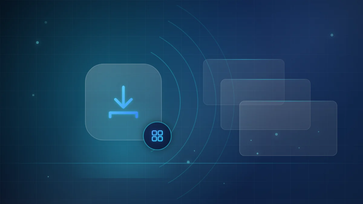 Illustration of an app being downloaded and installed