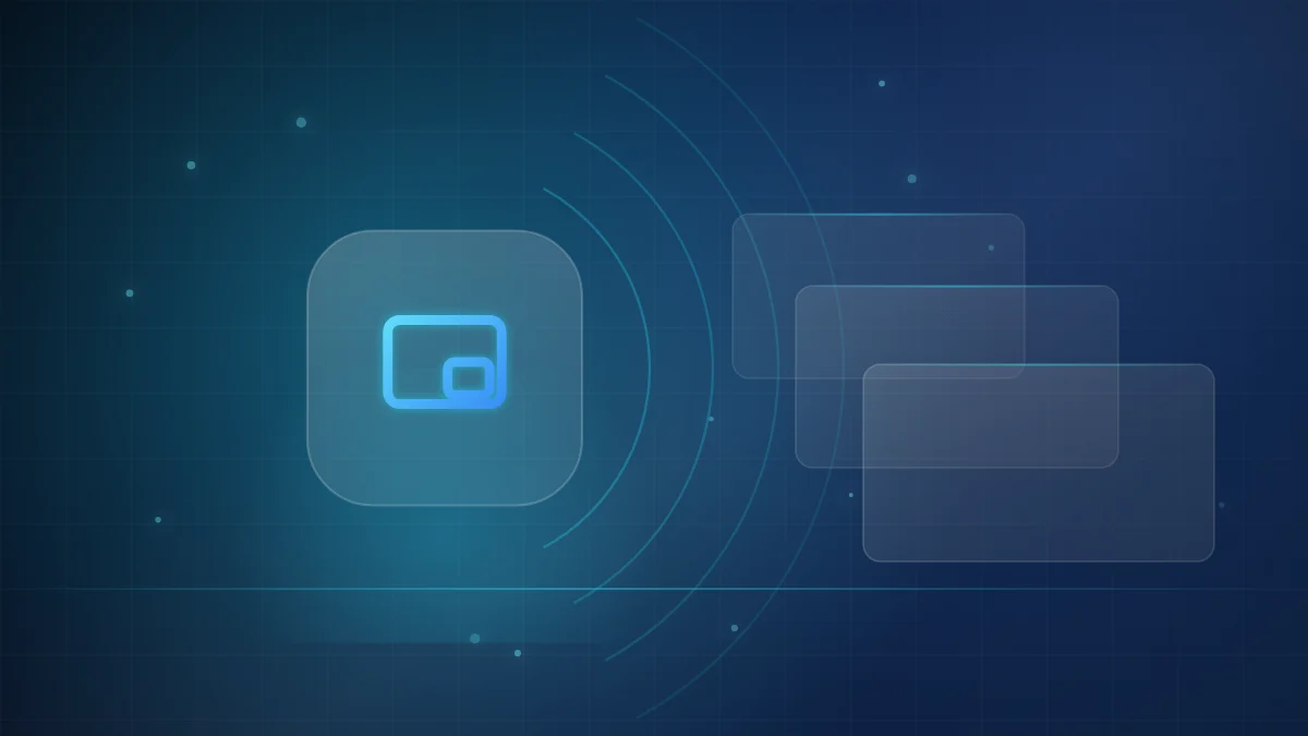 Illustration of a screen with a picture-in-picture window, representing the IBO Player Pro app