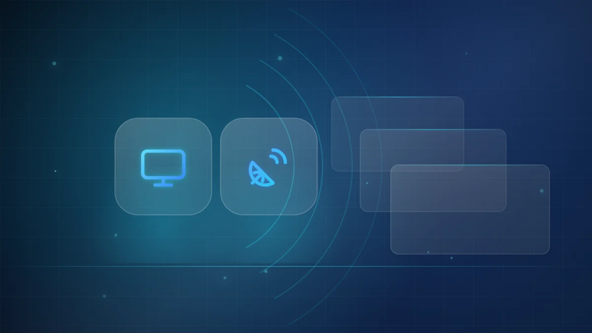 Illustration comparing an internet-connected television with a satellite dish, for IPTV vs satellite TV