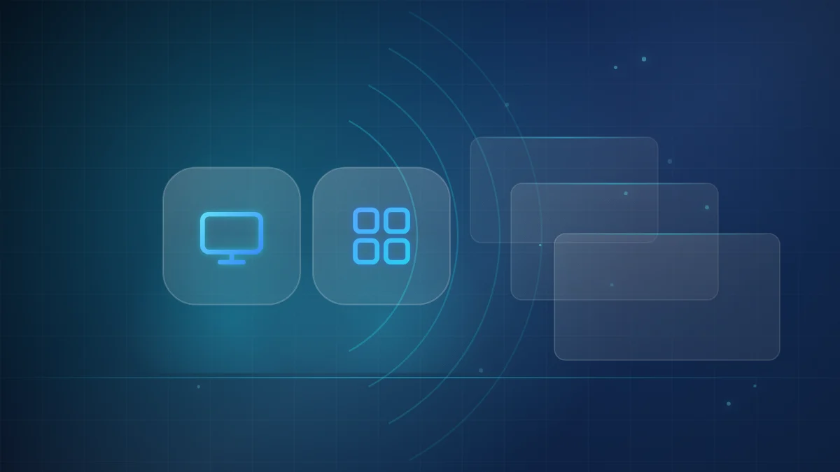 Illustration comparing a live TV screen with on-demand streaming apps, for IPTV vs streaming services