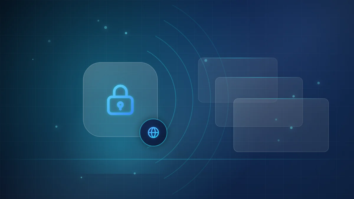 Illustration of a padlock and globe representing a VPN connection