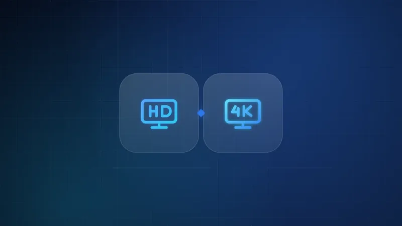 Illustration comparing an HD television screen with a 4K television screen