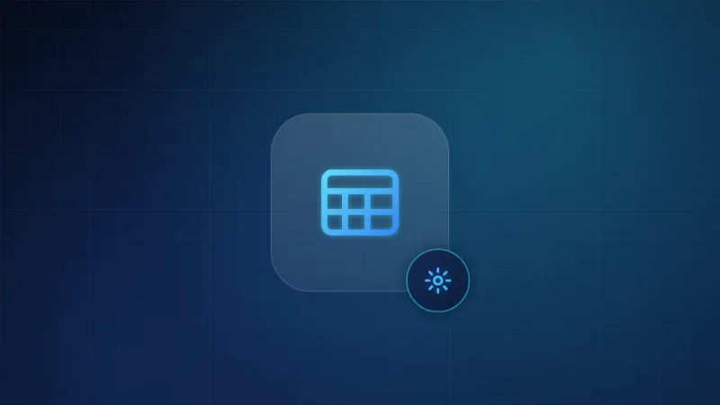 Illustration of a TV programme guide grid with a settings icon
