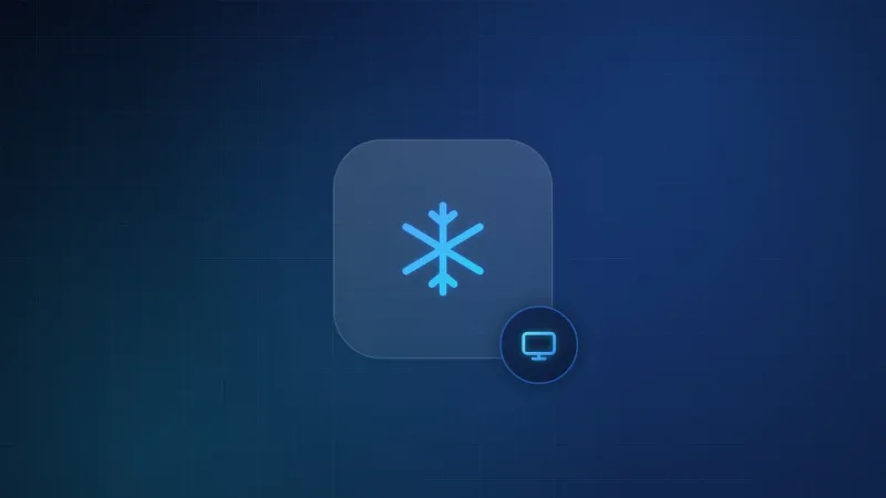 Illustration of a frozen television picture represented by a snowflake