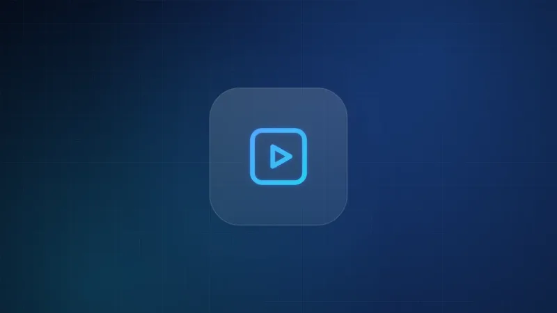 Illustration of a media player app with a play button