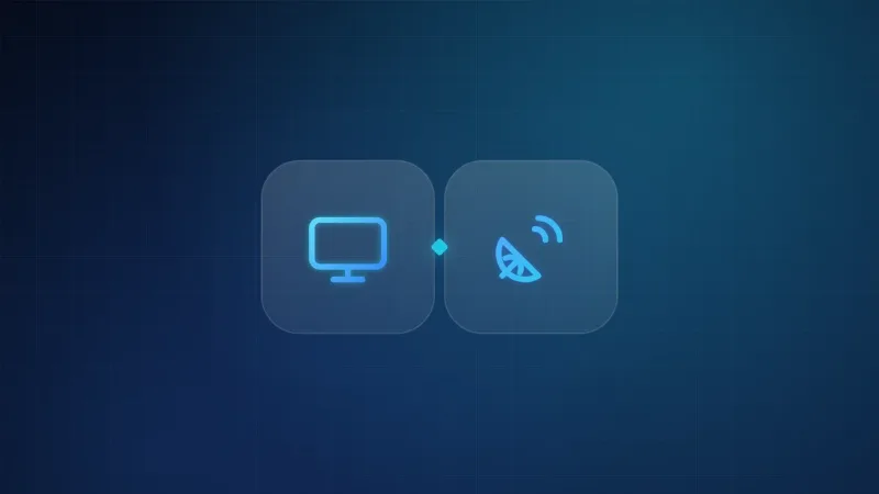 Illustration comparing an internet-connected television with a satellite dish