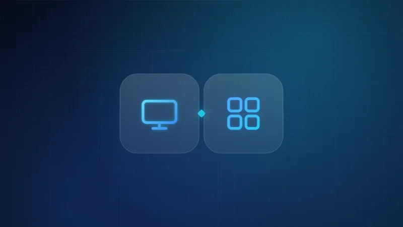 Illustration comparing a live TV screen with on-demand streaming apps