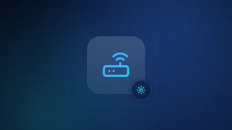 Illustration of a wireless router with a settings icon